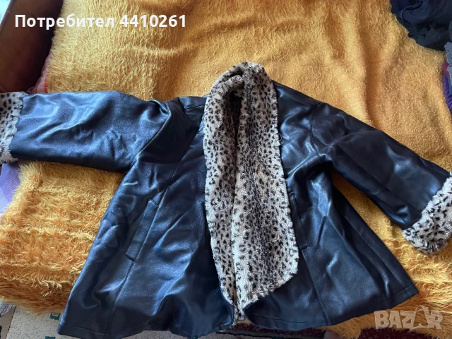 Дамско кожено палто с две лица, снимка 2 - Якета - 50974266