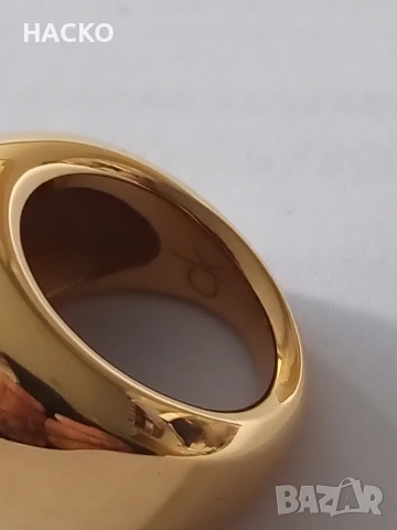 Дамски Mръстен Calvin Klein с Дебело Златно Покритие 23,5 тр. Размер 53. 100% Оригинален., снимка 7 - Пръстени - 53769270