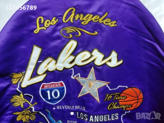 Los Angeles Lakers Starter Black Label Bomber Urban Outfitters оригинално яке Лейкърс LA , снимка 6 - Якета - 53154956