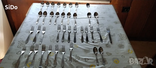 Лот 87 вил,57 лъж,11 ножа за хранене и 3 ножа за рязане на месо и хр. прод.+подарък дъска за хляб., снимка 4 - Прибори за хранене, готвене и сервиране - 50578180