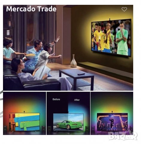 LED ленти Mercado Trade, RGB, С USB, Контролер, 4 бр., снимка 3 - Лед осветление - 39359393