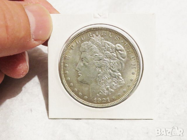 Много Рядък голям сребърен долар, морган долар, MORGAN DOLLAR, ONE DOLLAR - 1921 г. Сребро сребърен, снимка 2 - Нумизматика и бонистика - 35996290