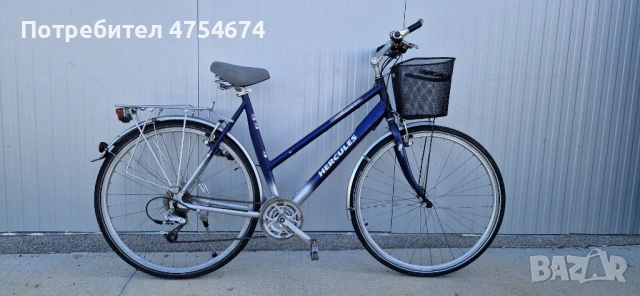 Дамски алуминиев велосипед HERCULES колело с кошница 28"