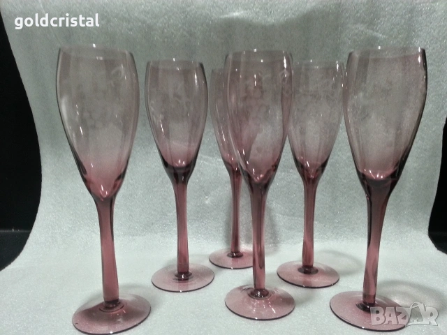 ретро стъклени чаши цветно стъкло , снимка 5 - Антикварни и старинни предмети - 53135804