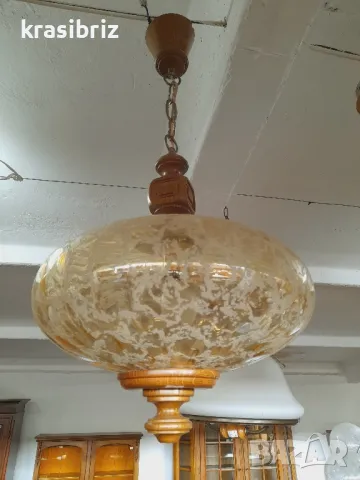 Абажур Дърво и Стъкло -внос от Германия!, снимка 1