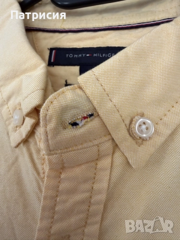 Чисто нова мъжка риза Tommy Hilfiger 80's Two Ply с къс ръкав, жълта, жълт цвят, размер XXL, снимка 2 - Ризи - 56044906