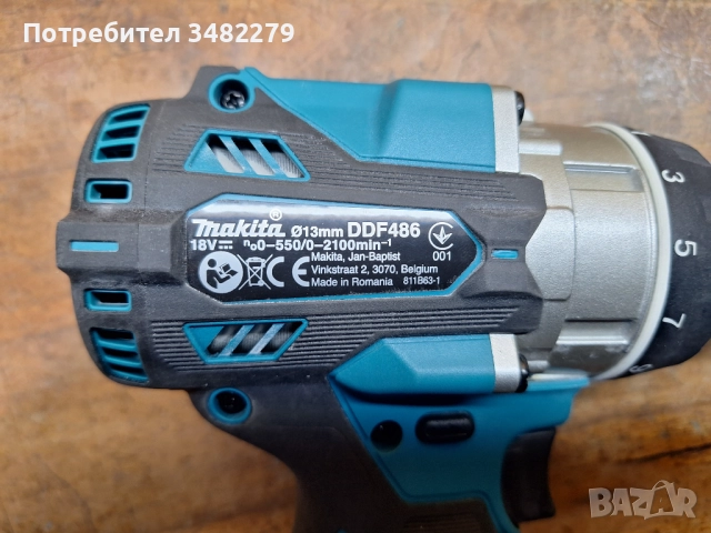 Винтоверт Makita DDF486Z - в гаранция , снимка 4 - Винтоверти - 52580339