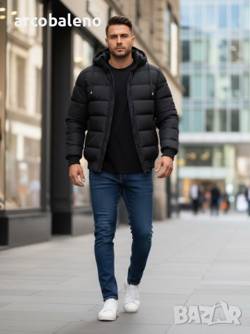 Мъжко зимно ватирано яке с качулка, 4цвята , снимка 15 - Якета - 52477688
