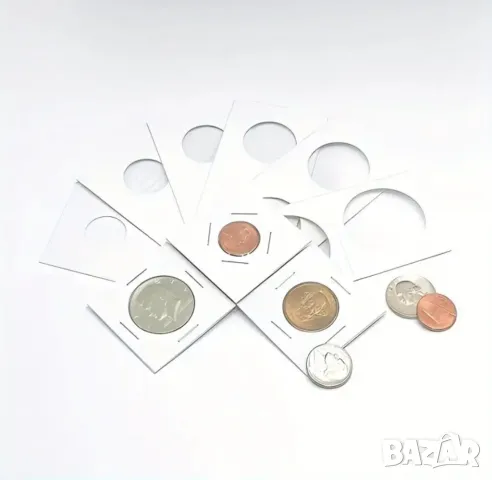 комплект от 550 броя картончета за съхранение на монети (от всички размери), снимка 6 - Нумизматика и бонистика - 49460665