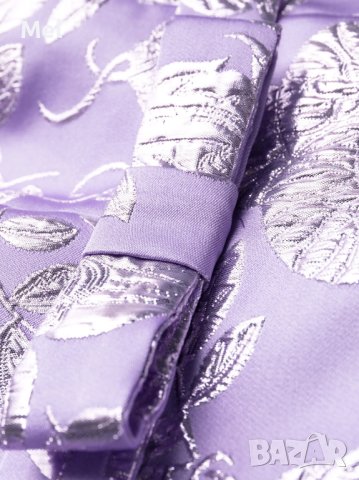 P.A.R.O.S.H. маркова лилава флорална металик-жакард рокля, НОВА, р-р М, 2023, снимка 6 - Рокли - 44185842