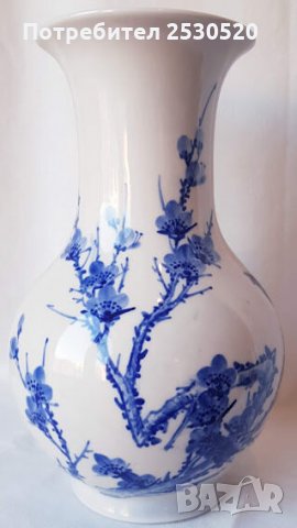 Голяма ръчно рисувана порцеланова ваза, снимка 2 - Вази - 36018725