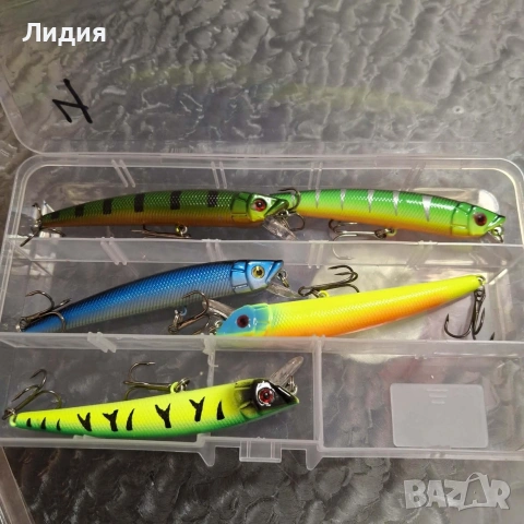 Комплект воблери и силиконови примамки-щука,костур,бяла риба , снимка 2 - Такъми - 53451451