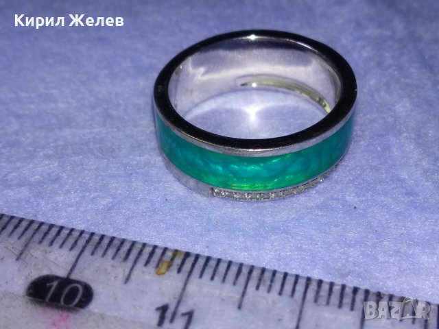 SWAROVSKI Елегантен МАРКОВ ЕМАЙЛИРАН СРЕБЪРЕН ПРЪСТЕН РОДИРАНО СРЕБРО 925 с КРИСТАЛИ СВАРОВСКИ 39898, снимка 11 - Пръстени - 42644189