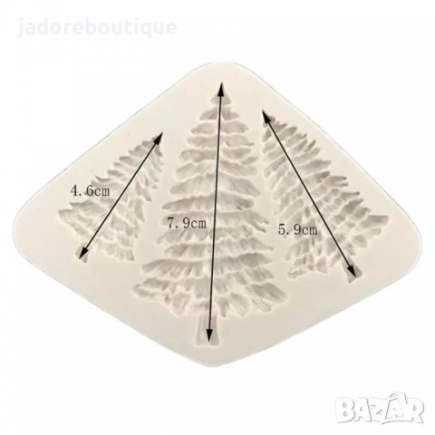 Силиконов молд елха 3 бр коледни елхи, снимка 2 - Форми - 38606145