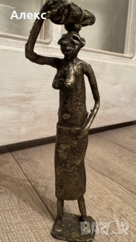Масивна винтидж бронзова пластика, 570гр, снимка 3 - Антикварни и старинни предмети - 52681913