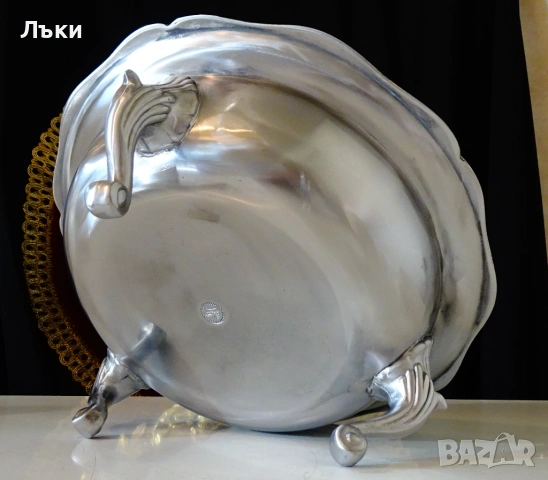 Викторианска калаена фруктиера,съд за сервиране 1.2 кг., снимка 6 - Антикварни и старинни предмети - 53650330