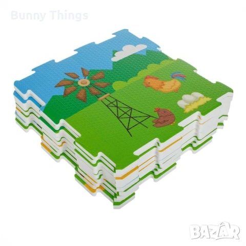 Детски пъзел за под с ферма и животни, 30.7x30.7 см (9 части), снимка 2 - Игри и пъзели - 53416325