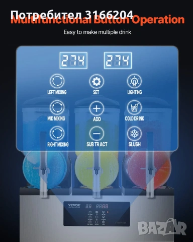 Машина за скрежина - 3х12л (36л) Професионална - 144 порции/час - НОВА, снимка 7 - Машини за сок - 53680074