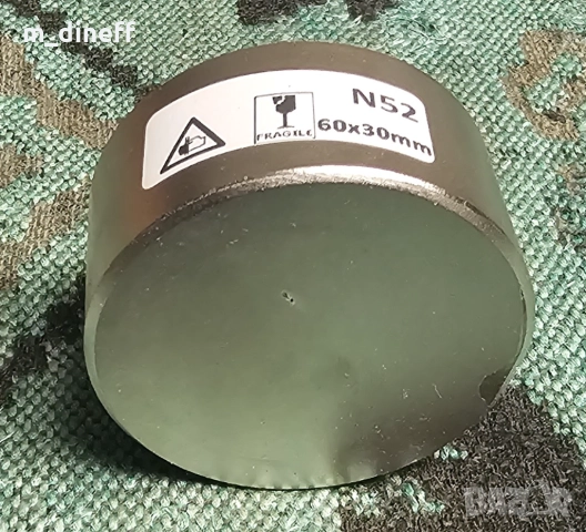 Мощен неодимов магнит N52 (60х30 мм) – Професионален клас, снимка 2 - Други - 52713722