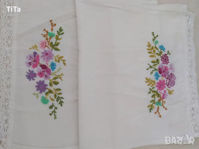 Старинен,  ръчно бродиран тишлайфер, снимка 2 - Покривки за маси - 49512894