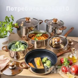Комплект съдове за готвене от 12 части – Неръждаема стомана, равномерно нагряване и лесна поддръжка