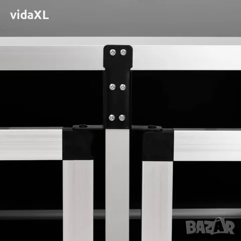 vidaXL Кучешка клетка с две врати, 89x69x50 см, снимка 8 - За кучета - 56146188