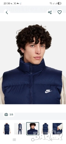 Мъжки елек nike PrimaLoft puffer vest blue, снимка 3 - Якета - 52250231