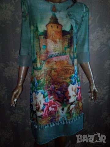 Floryday- Атрактивна рокля с флорална градина и замък- М/Л, снимка 6 - Рокли - 35953852