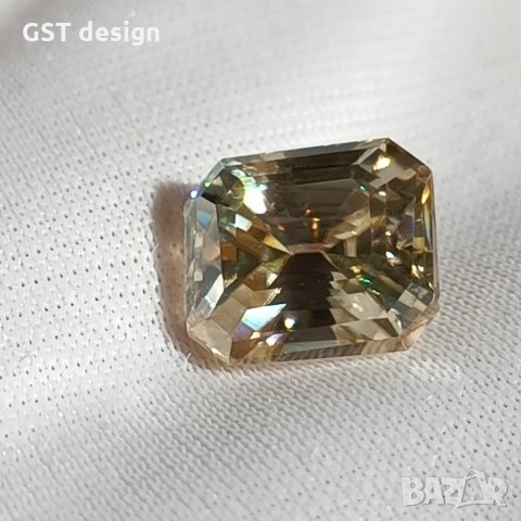 Спешно Рядък Златен Фенси Asscher 3+карата Диамант Мойсанит Diamond Moissanite, снимка 3 - Други - 35754406
