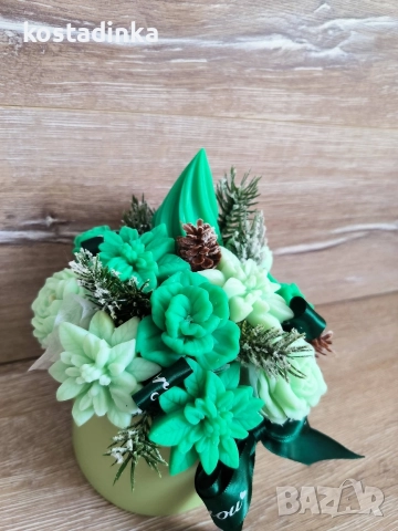 Коледен сапунен букет , снимка 2 - Коледни подаръци - 52813303