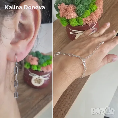 Комлекти обици с гривна , обеци с колие, снимка 5 - Бижутерийни комплекти - 55838523