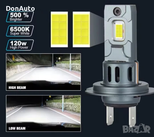 H7 LED крушки 120W 6500K, снимка 2 - Аксесоари и консумативи - 51229080