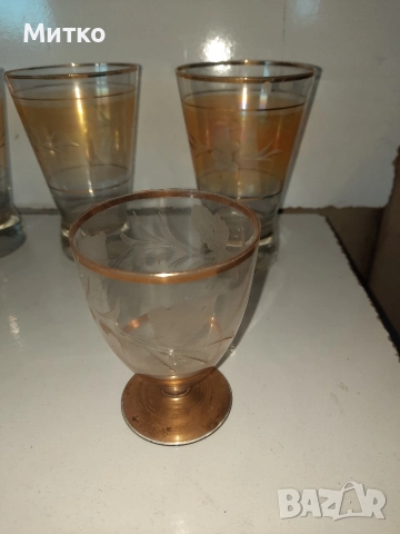 Ретро тънкостенни стъклени чаши за вода и алкохол, снимка 9 - Колекции - 52857126