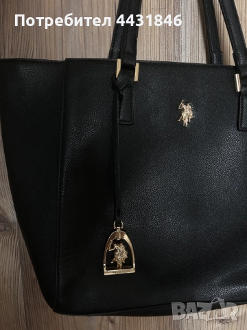 Елегантна черна чанта U.S. Polo Assn, снимка 2 - Чанти - 56255251