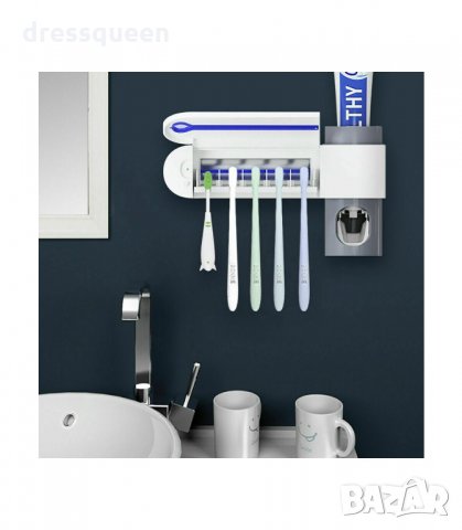 2846 UV стерилизатор за четки за зъби 3 в 1, Поставка, Дозатор за паста, снимка 8 - Други - 34268431