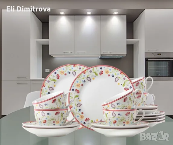 Порцеланов луксозен сервиз,Ritzenhoff & Breker Doppio Shanti 18 части, снимка 5 - Сервизи - 48839580