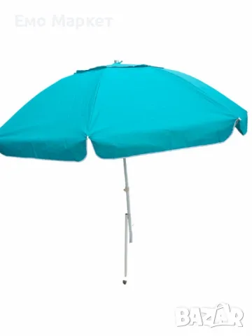 Кръгъл плажен чадър 2.40 м с чупещо се рамо, UV защита и прозорче за вятър, снимка 17 - Други стоки за дома - 50031421