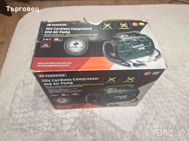 Aкумулаторен компресор и въздушна помпа 20V Парксайд /Parkside PKA 20 Li B2