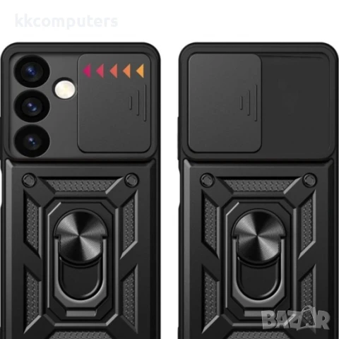 Силиконов твърд кейс bSmart Defender Slide, За Samsung Galaxy A56, Черен, снимка 2 - Калъфи, кейсове - 50860106