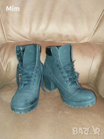 38 Черни полуботуши със сребристи шипове и 39 черни боти , снимка 8 - Дамски боти - 52220831