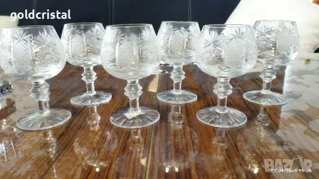 кристални чаши Ропотамо коняк, снимка 9 - Антикварни и старинни предмети - 50093921