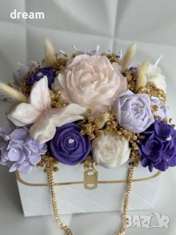 Букет от ароматни соеви свещи, снимка 2 - Декорация за дома - 46881701