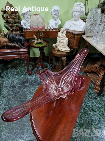 Уникална огромна италианска кристална купа фруктиера жардиера Мурано , снимка 7 - Декорация за дома - 53465568