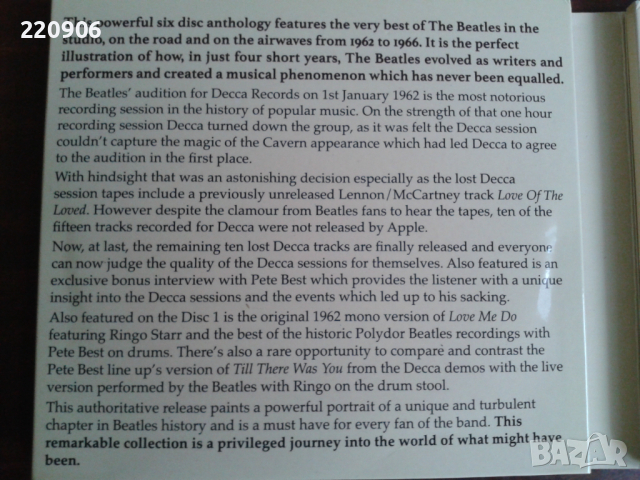 6 CD set THE BEATLES - Abbey Road & Beyond - Greatest Hits And Lost Sessions 1962-1966, снимка 5 - CD дискове - 44665540