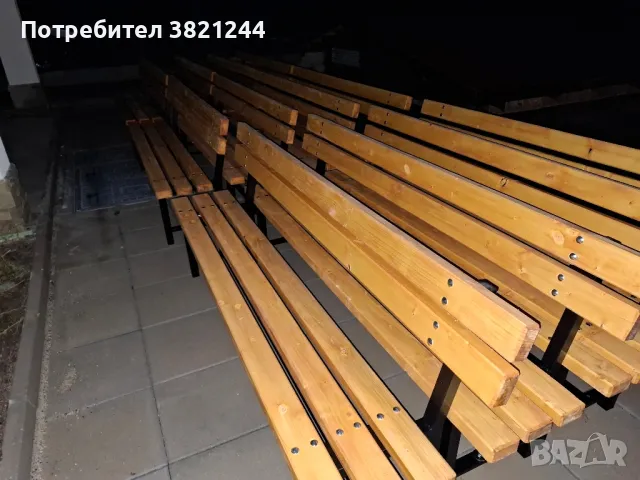 Пейка от прахово боядисан метален профил и иглолистна дървесина , снимка 17 - Градински мебели, декорация  - 47703119