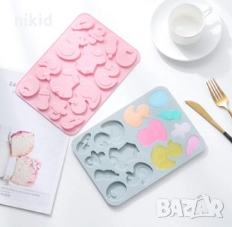 Бебешки големи биберон шише лигавник боди пате силиконов молд форма гипс шоколад фондан , снимка 3 - Форми - 34478090