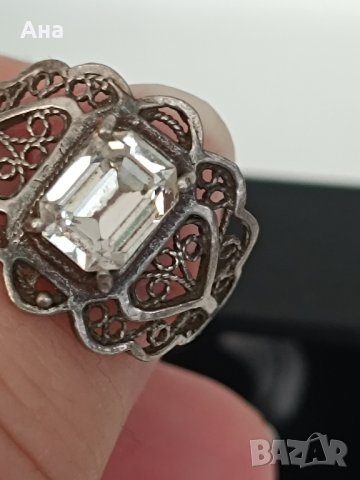 Сребърен пръстен с сапфир ЗЕ, снимка 7 - Пръстени - 44480404