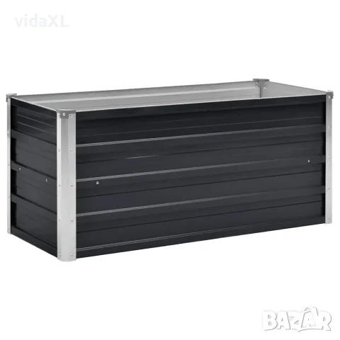vidaXL Градинска висока леха антрацит 100x40x45 см поцинкована стомана