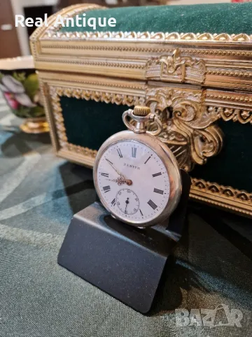 Страхотен антикварен колекционерски швейцарски сребърен джобен часовник ZENITH , снимка 5 - Антикварни и старинни предмети - 48698362