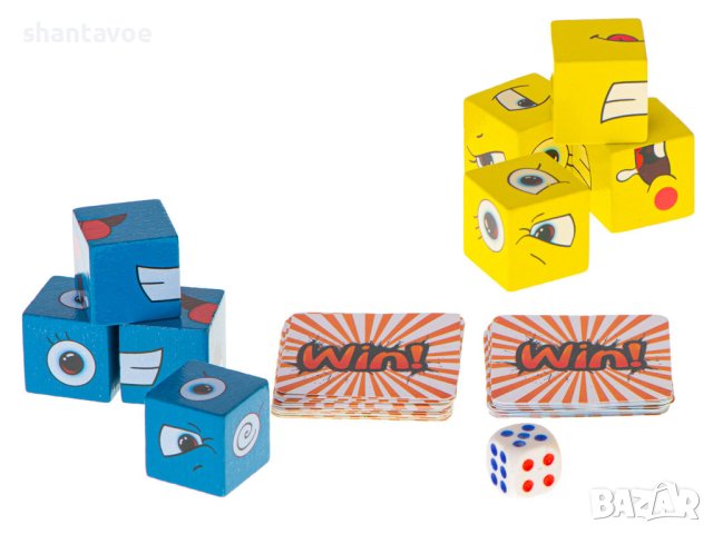 Настолна игра дървени кубчета с емоции, снимка 3 - Настолни игри - 41421523
